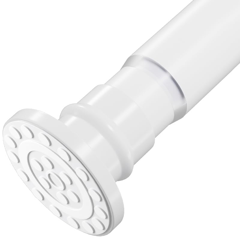 XIQIYY Spring Tension Rod 28 to 48 inches,Adjustable Heavy Duty Curtain Rod-Shower Curtain Rods for Bathroom,Windows,Door,White - Image 1